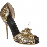 sergio rossi zapato pump stiletto dorado oro