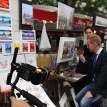 Jorge Ibañez pinta en las callecitas de Montmartre, Paris