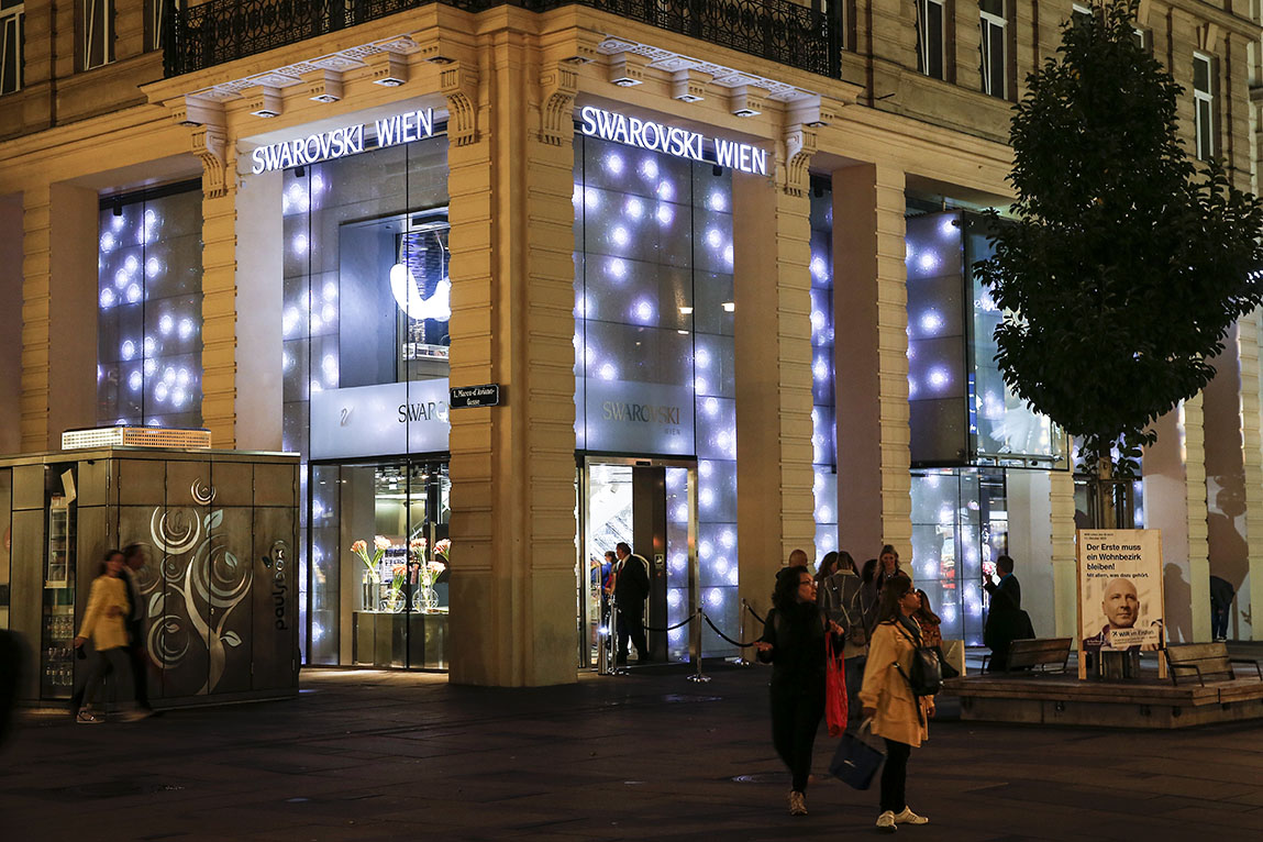 Installations By Designer Jean Paul Gaultier At The Swarovski Kristallwelten Store Vienna